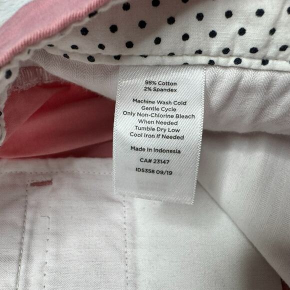 TALBOTS Perfect Crop Pink Chino Pants with Ankle Button Detail Size 10 Petite - Picture 4 of 7